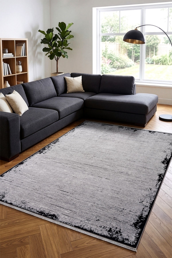 Calvin Klein Modern Sheen A3486D Gri Siyah Halı